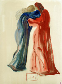 Dante e Beatrice: Salvador Dalì.