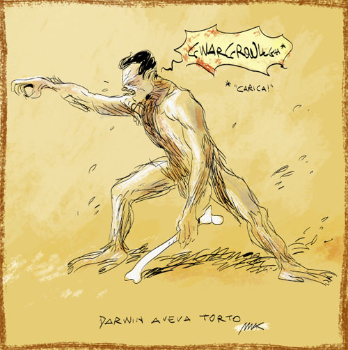 Makkox: la carica a Brescia sotto la gru