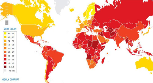 Mappa mondiale della corruzione Mappa mondiale della corruzione