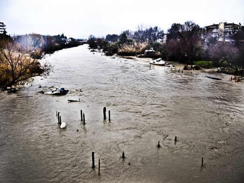 Fiume Foglia in piena: 3/03/2011